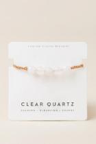 Francesca's Healing Clear Quartz Pull Tie Bracelet - Clear
