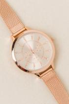 Francesca's Natalie Dial Mesh Band Watch - Rose/gold