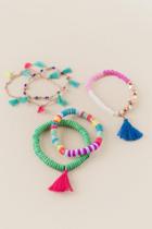 Francesca's Bali Beaded Tassel Bracelet Set - Multi