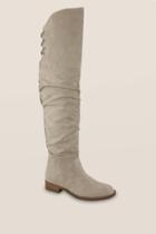 Volar Eden Lace Up Back Over The Knee Boot - Taupe