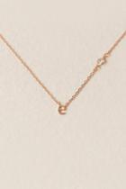 Francesca's E 14k Initial Necklace In Rose Gold - Rose/gold
