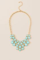 Francesca's Kara Shimmer Statement Necklace In Mint - Mint