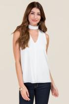 Blue Rain Sierra Gigi Collar Tank - White