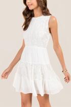 Francesca Inchess Madlin Lace Bodice A-line Dress - White