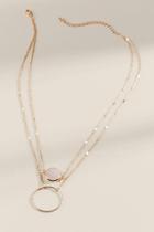 Francesca's Shiloh Semi Precious Layered Necklace - Blush