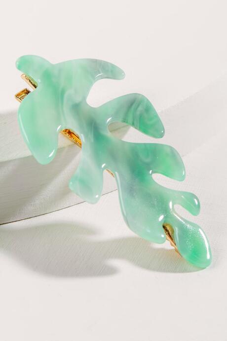 Francesca's Palm Leaf Hair Clip - Green