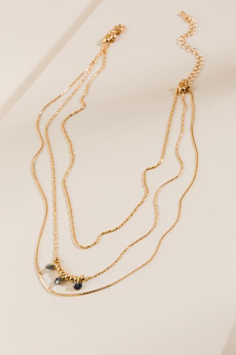Francesca's Kristina Crackle Cz Multi-strand Necklace - Gray