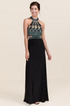 Francesca's Nova Embellished Prom Dress - Black