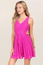 Mi Ami Aimee Lace Cut Out A-line Dress - Neon Pink