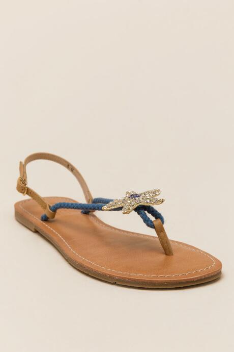 Francesca's Splash Starfish Rope Sandal - Blue