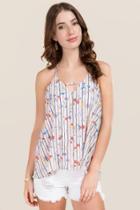 Blue Rain Mali Bar Back Floral Tank - Blush