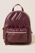 Francesca's Cynthia Quilted Chevron Backpack - Burgundy