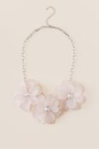 Francesca's Blossom Sheer Floral Necklace - Pale Pink