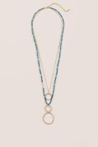Francesca's Harley Layered Beaded Circle Necklace - Teal