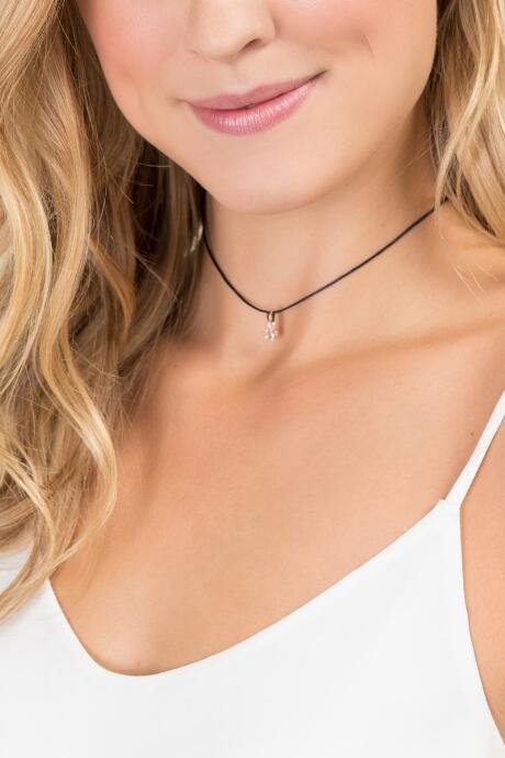 Francesca's Nora Crystal Cord Choker - Black