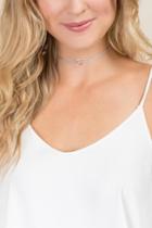Francesca's Claire Delicate Heart Choker Set - Gray
