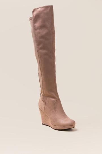 Chinese Laundry Lucy Wedge Over The Knee Boot - Taupe