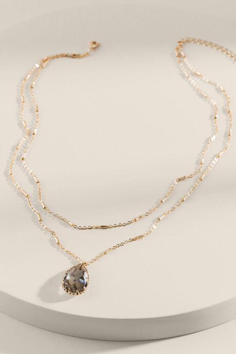 Francesca's Madisyn Teardrop Necklace In Gray - Gray