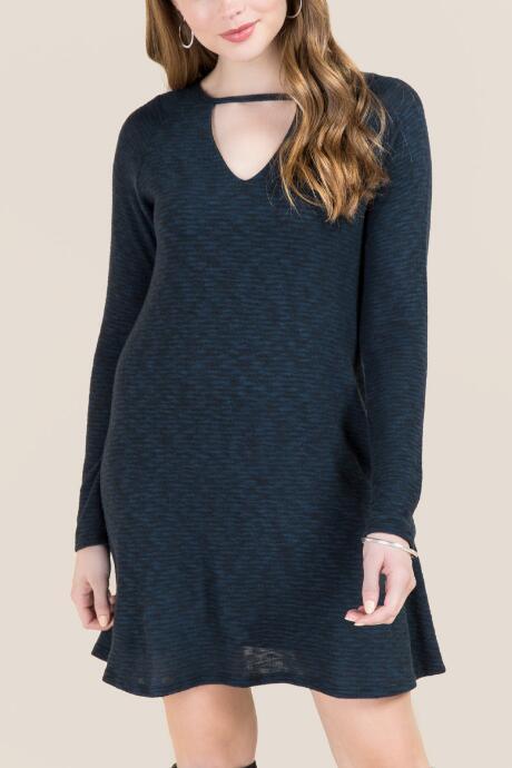 Alya Amalia Hacci Knit Dress - Peacock