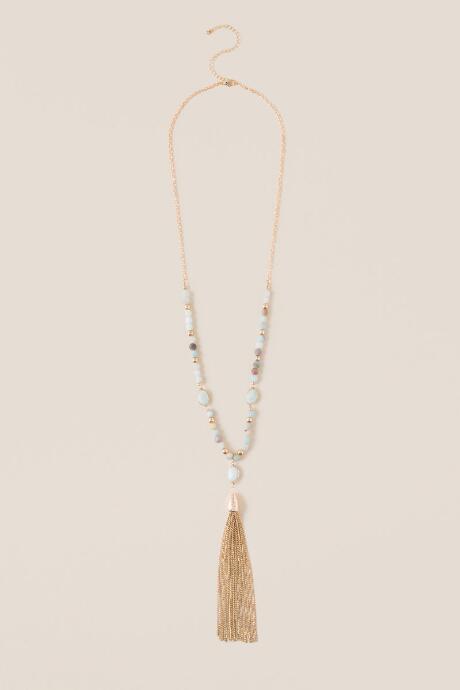 Francesca Inchess Addison Amazonite Tassel Pendant - Mint