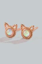 Francesca's Tessie Opal Cat Face Studs - Rose/gold