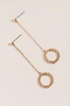 Francesca's Lilith Chained Circle Drop Earrings - Gold