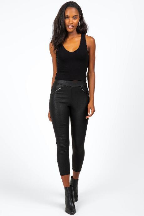 Francesca's Moe Faux Leather Pants - Black