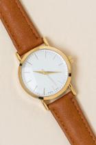 Francesca's Mariel Simple Watch - Brown