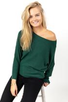 Francesca's Ophelia Fine Gauge Sweater - Evergreen