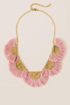 Francesca's Ellen Statement Tassel Necklace In Blush - Blush