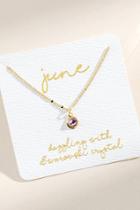 Francesca's June Swarovski Circle Pendant Necklace - Lavender