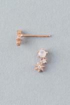 Francesca's Caral Cubic Zirconia Starburst Stud Earring In Rose Gold - Rose/gold