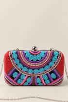 Francesca's Everly Beaded Hard Case Clutch - Red