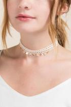 Francesca's Dani Crochet Coins Choker - Ivory