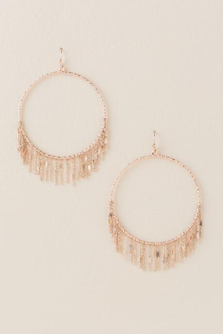 Francesca's Kingsley Chain Hoop Earring - Rose/gold