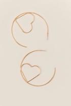 Francesca's Heart Circle Hoop Earring - Gold