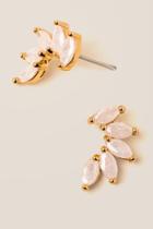 Francesca Inchess Lauda Curved Crystal Studs - White