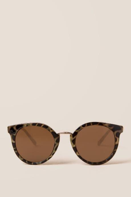 Francesca's Kamalame Smoked Tortoise Sunglasses - Brown