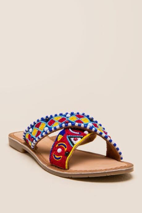 Chinese Laundry Purfect Beaded Slide Sandal - Cognac