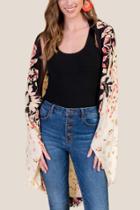 Francesca's Samantha Floral Kimono - Ivory