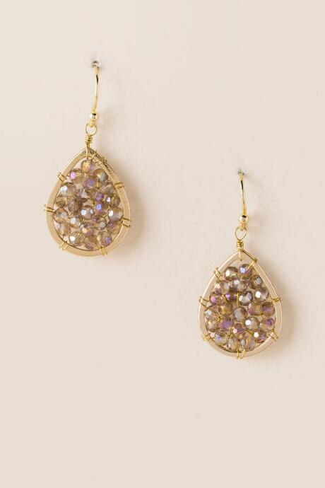 Francesca's Aurora Bead Filled Teardrop Earring - Gray