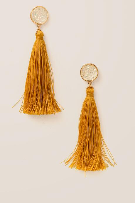 Francesca Inchess Madelyn Druzy Tassel Earrings In Yellow - Yellow