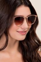 Francesca's Ada Rose Gold Sunglasses - Rose/gold