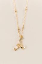 Francesca Inchess A Initial Script Long Pendant - Gold