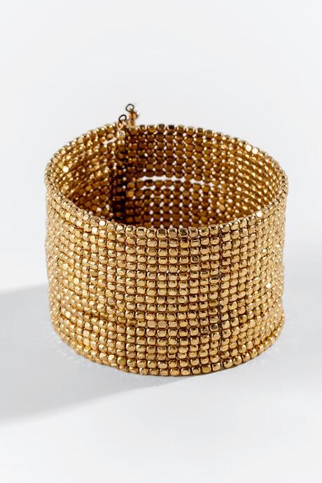 Francesca's Jordan Metal Beaded Cuff - Gold