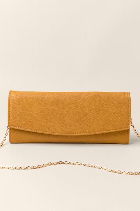 Francesca's Audra Pebbled Clutch - Mustard
