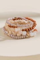 Francesca's Addison Beaded Bracelet Set - Blush