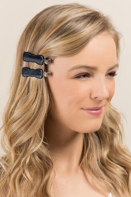 Francescas Leia Bow Clip Set - Black