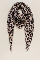 Francesca's Golda Cheetah Print Blanket Scarf - Taupe