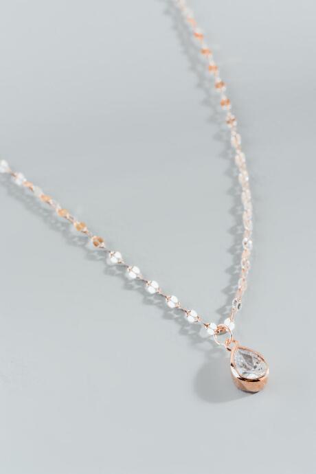 Francesca's Renee Sterling Necklace In Rose Gold - Rose/gold